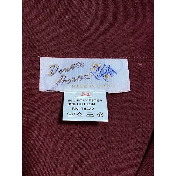 NWT Vintage Double Horse Button Up Asian Embroidered Red Shirt Mens Size Medium - Picture 7 of 12